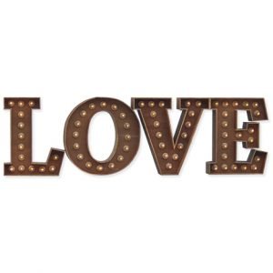 Rustic Love Sign with Bulbs